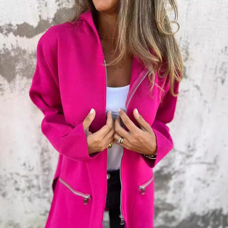 Stylische Damenjacke mit Kapuze Warm und Gemütlich