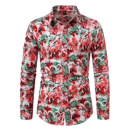 Herren Langarmhemd Floral-Design Elegant Modern