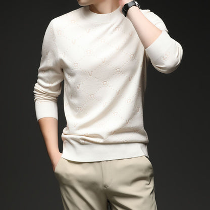 Herren Pullover Eleganter Rundhals Strukturiert Modern