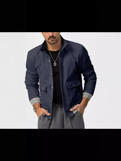 Herren Cordjacke Bequem Lässig Mit Taschen