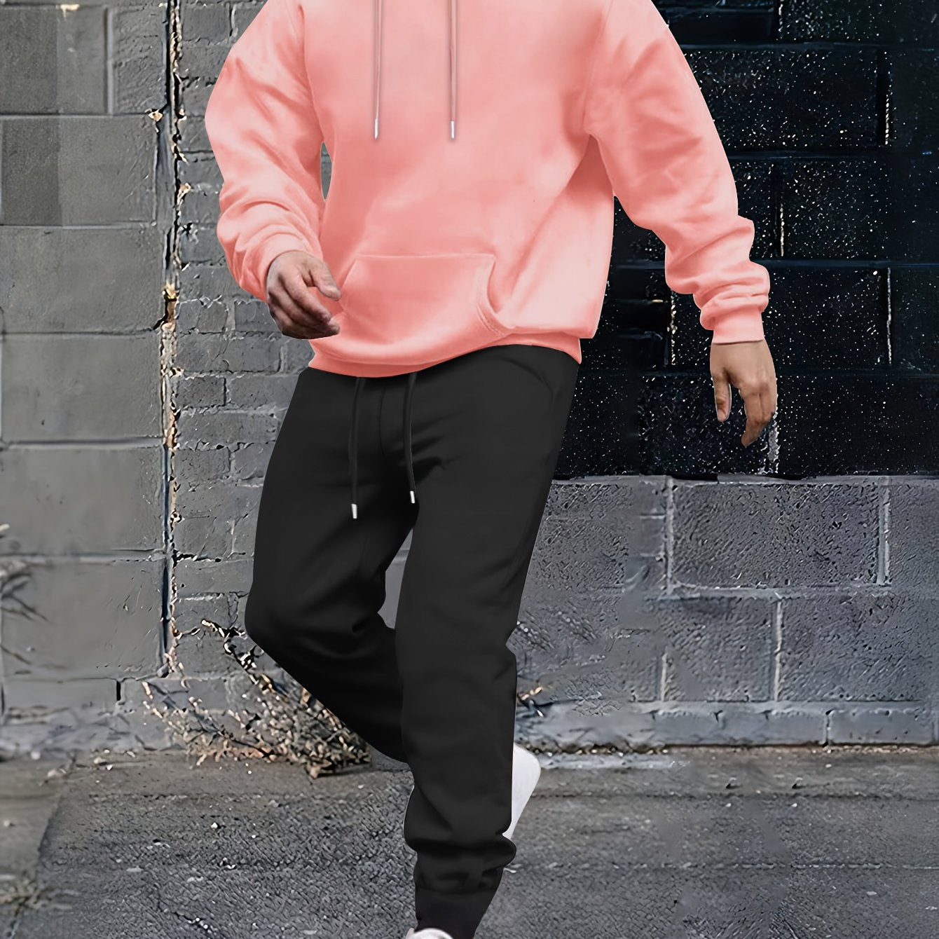 Herren Sportanzug Kapuzenjacke mit Taschen und verstellbarem Bund