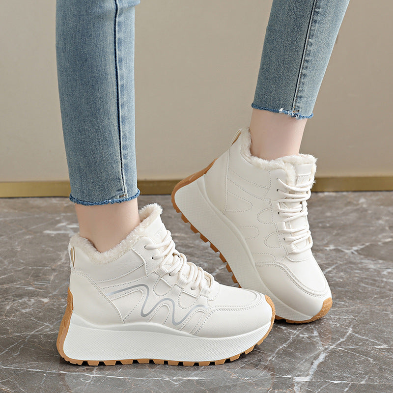 Damen Sneaker High-Top Sportlich Warm Innenfutter Rutschfest