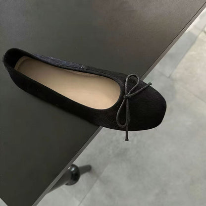 Damen Ballerinas Schuhe mit Punkten und Schleife Elegant