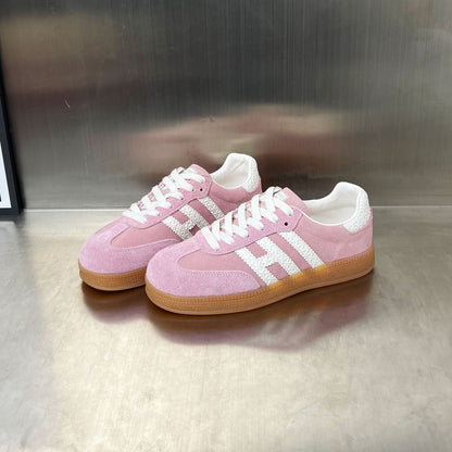 Damen Sneaker Sportlich Veloursleder Sohle Rutschfest