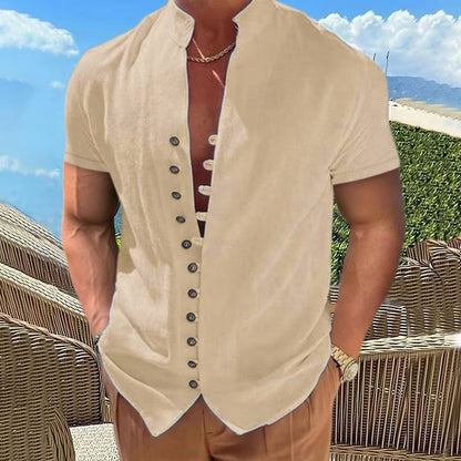 Herren Kurzarm-Hemd Modern mit Knöpfen Slim Fit