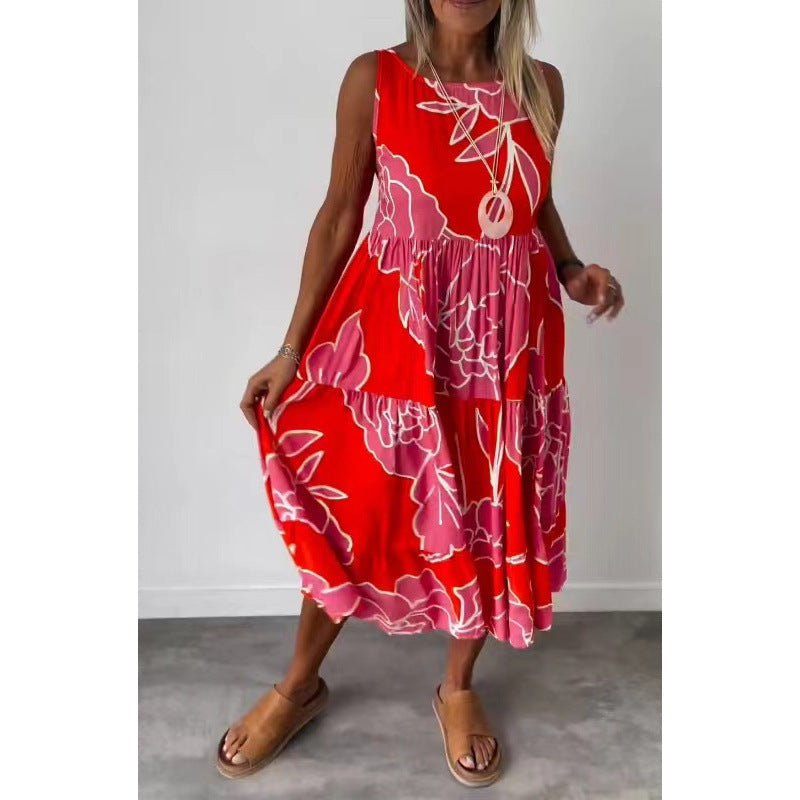 BerlinGlamour Modisches Trägerkleid mit Print