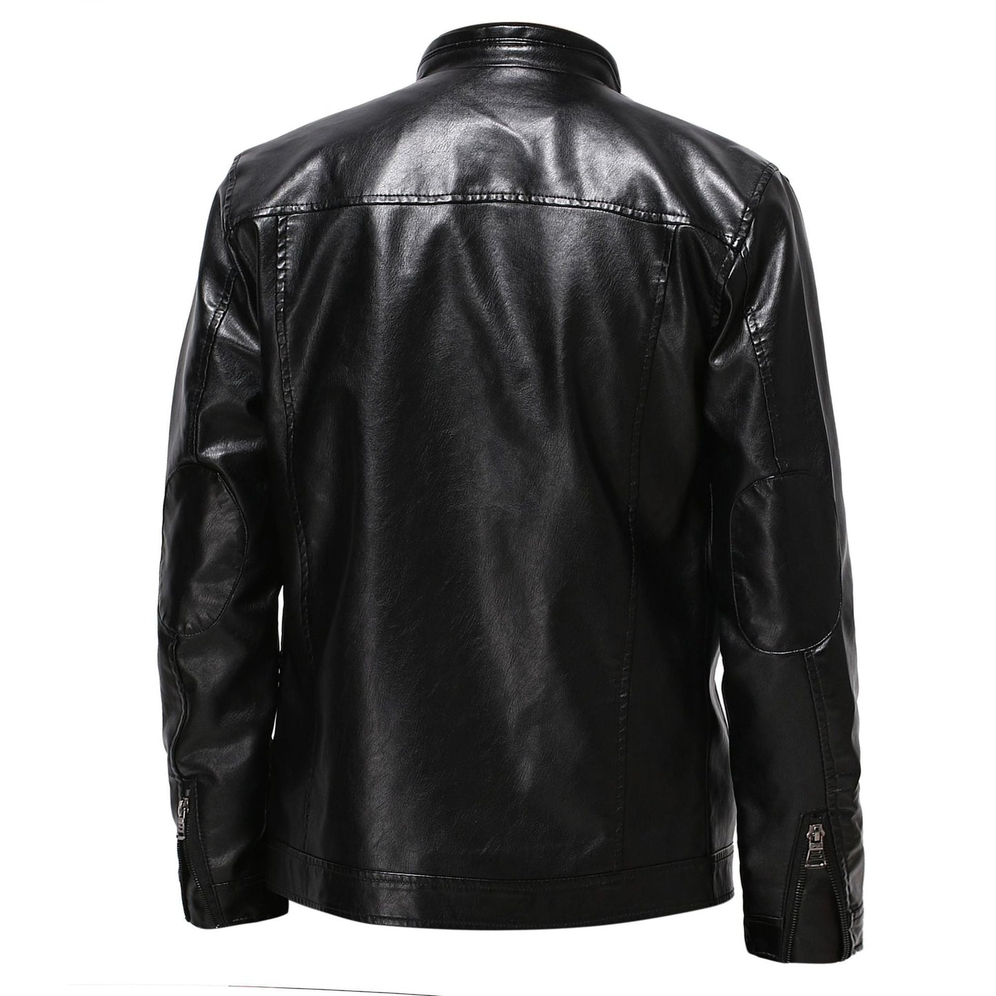 Herren Lederjacke Biker Stil Schwarz Modern