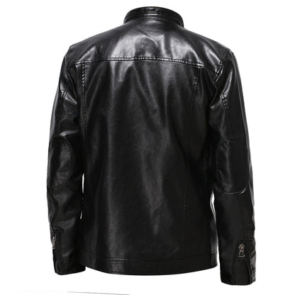 Herren Lederjacke Biker Stil Schwarz Modern