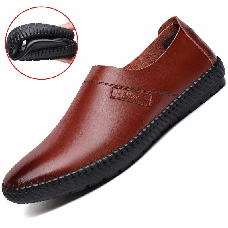 Damen Slip-On Schuhe Bequem Leder Freizeit