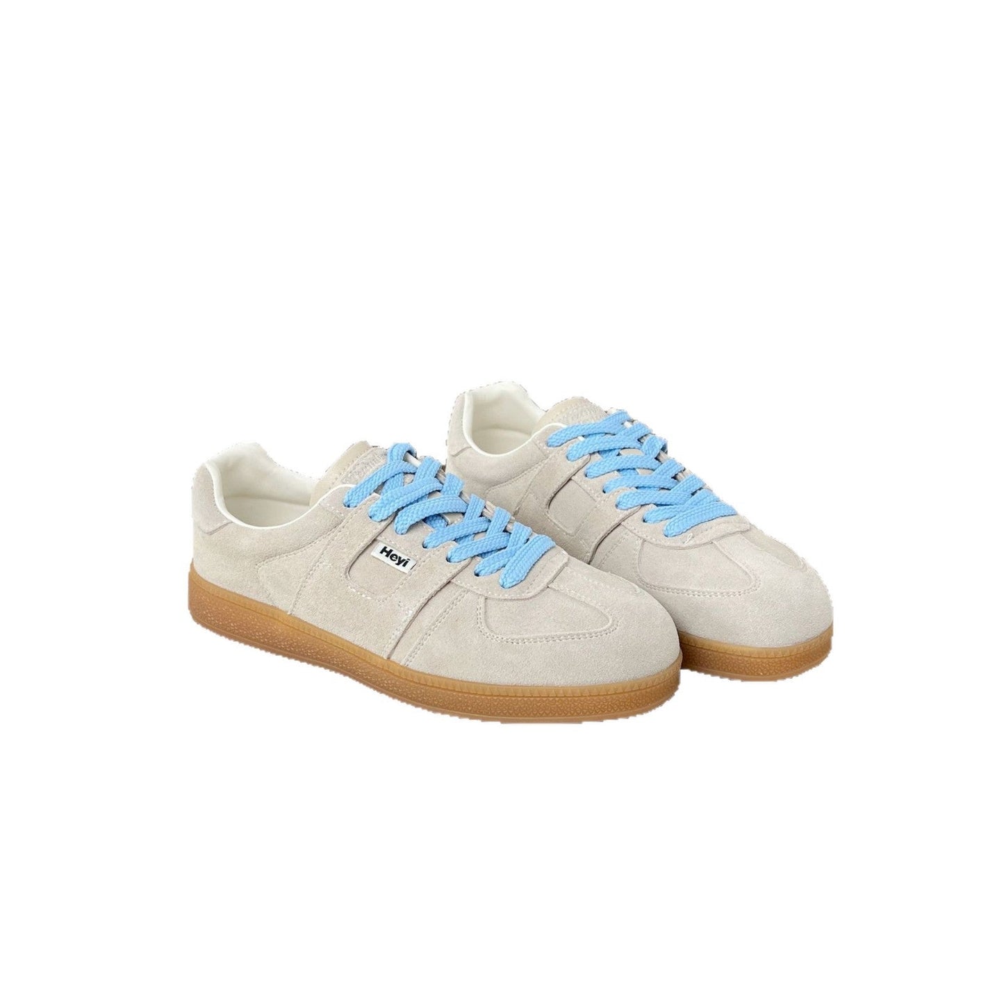 Damen Sneaker Sportlich Weich Wildleder Schnürsenkel