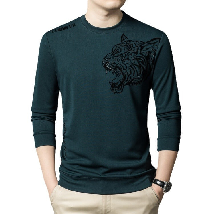 Herren Langarmshirt Tiger Grafik Modern Style