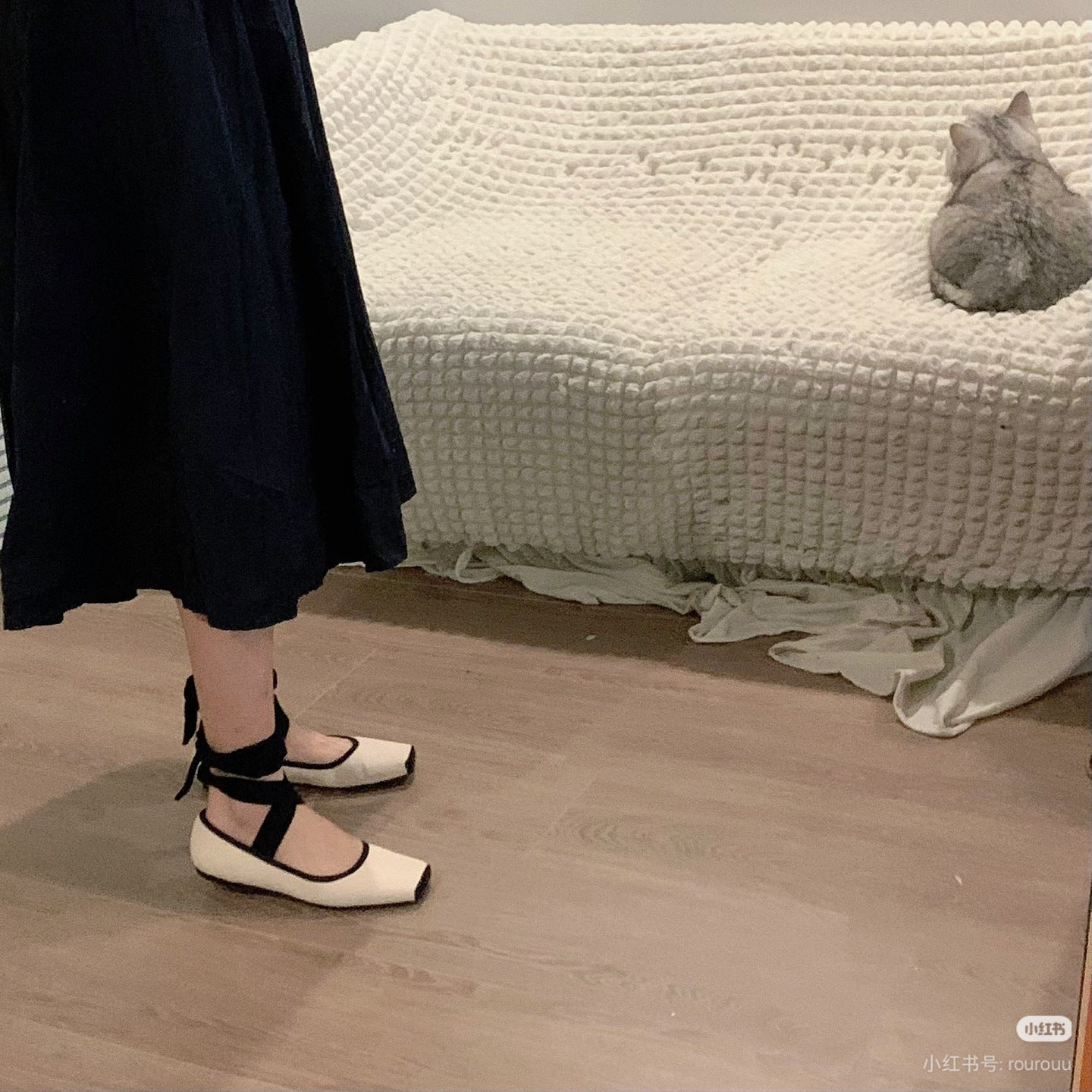 Damen Ballerinas Bequem Elegant Kreuzriemen Komfort Schuhe