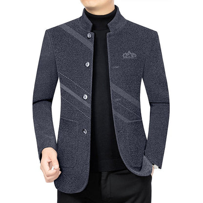 Mann Freizeitjacke Melange Stoff Modern Urban