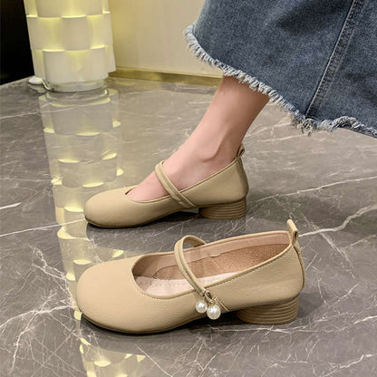 Damen Ballerina Schuhe Elegante Perlen Details - BerlinGlamour