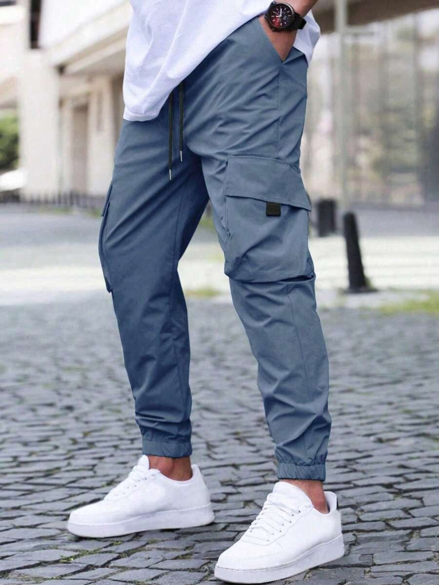 Herren Cargo-Jogger Bequem Elastisch Viel Taschen