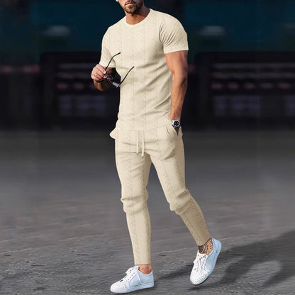 Herren Sportset mit Struktur-Oberteil und Bequemen Jogginghosen - BerlinGlamour