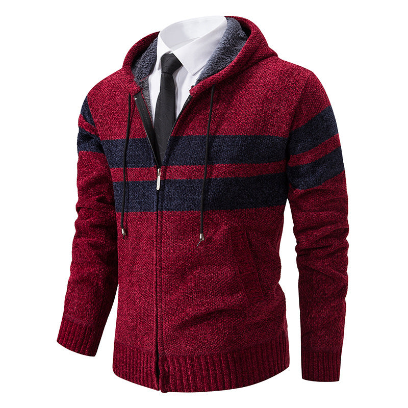 Herren Kapuzenpullover Modern Fleece Innenführung Reißverschluss