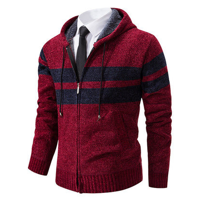 Herren Kapuzenpullover Modern Fleece Innenführung Reißverschluss