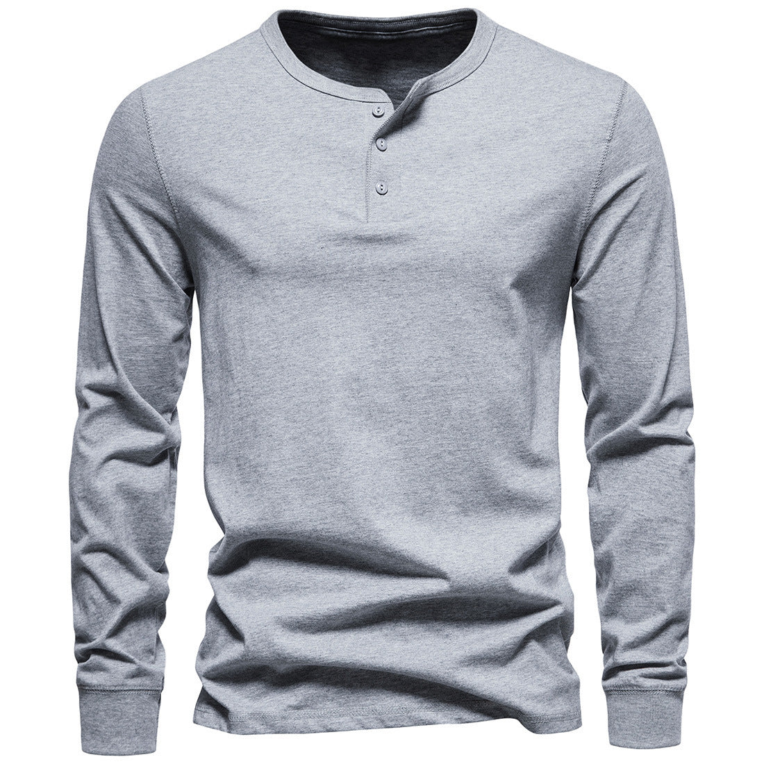 Herren Langarmshirt Mit Knöpfen Bequem Modern
