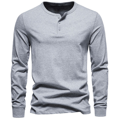 Herren Langarmshirt Mit Knöpfen Bequem Modern
