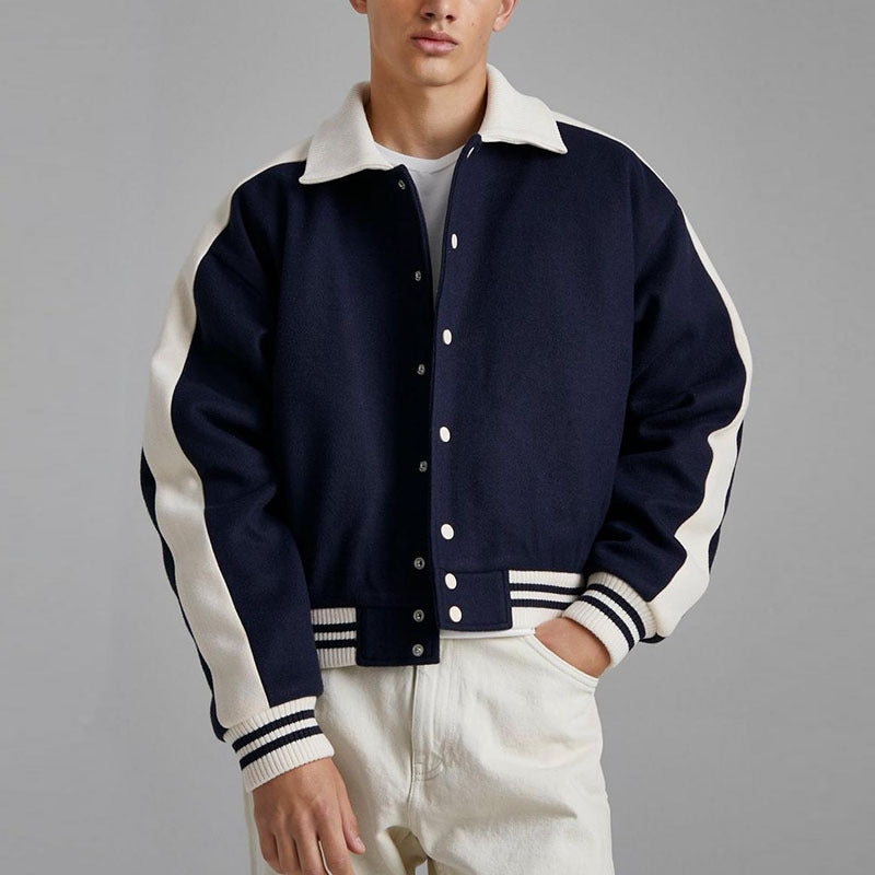 Herren Lederjacke Lässig Modern Mit Kontrast Ärmeln - BerlinGlamour