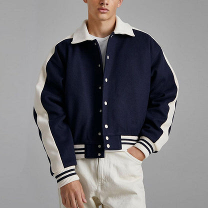 Herren Lederjacke Lässig Modern Mit Kontrast Ärmeln - BerlinGlamour
