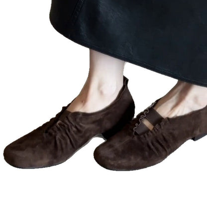 Damen Mokassins Weich Lederschuhe Schnürung Klassisch