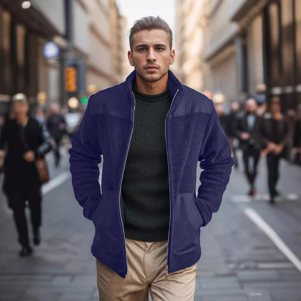 Herren Übergangsjacke Teddyfell-Futter Warme Winterjacke