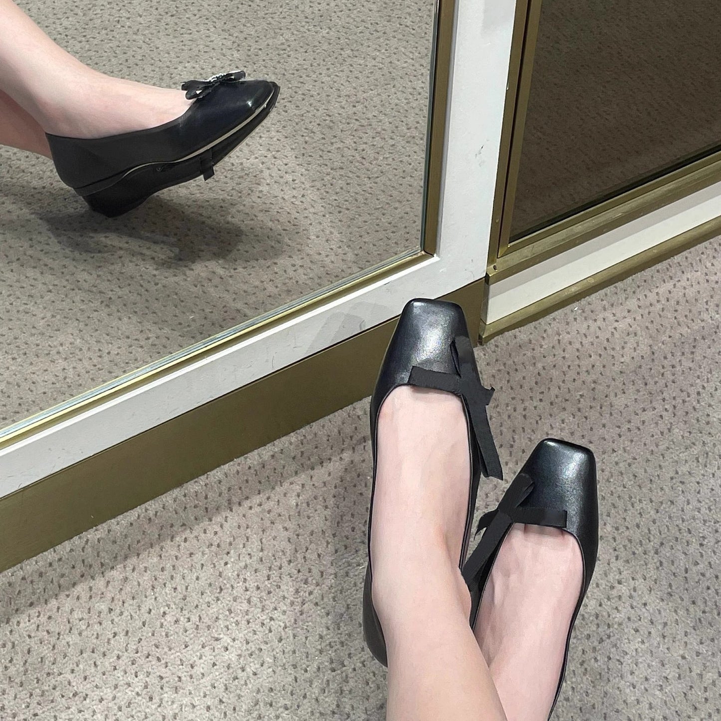 Damen Ballerinas mit Schleife Elegant Schuhe für Frauen