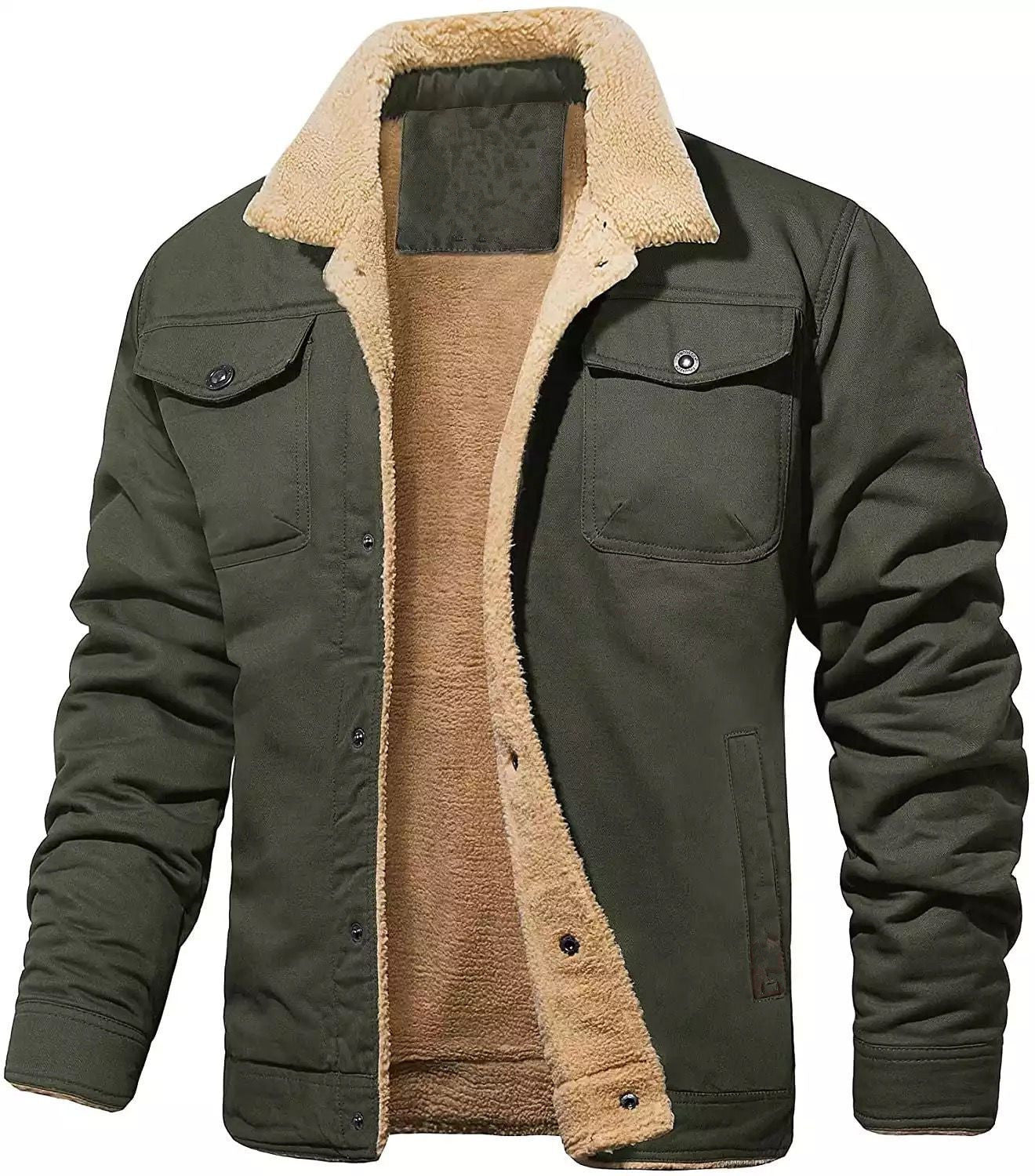 Herren Steppjacke gefüttert Warm mit Kapuze Outdoor