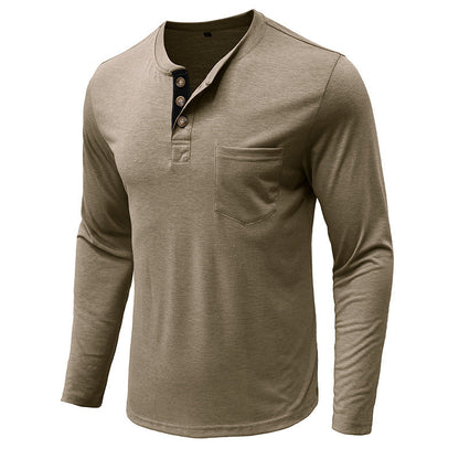 Herren Langarmshirt Mit Knöpfen Modern Sportlich