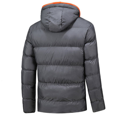 Herren Daunenjacke Warm Isoliert Kapuze Abnehmbar