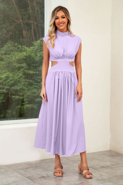 Sommerkleid Damen Cut-Out Halskragen Modern