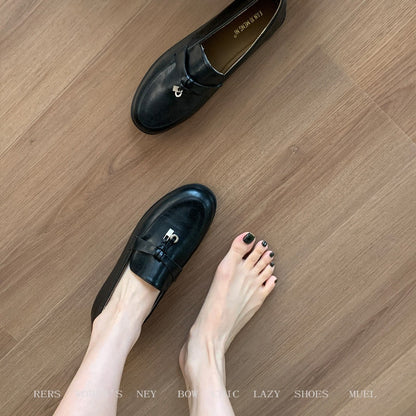 Damen Mokassins Elegante Schnalle Schuhe Modern