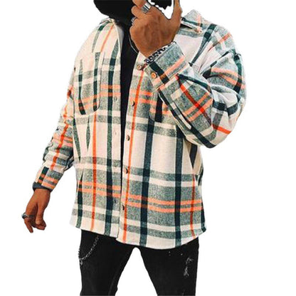 Herren Flanell-Shirt Karo Muster Brusttasche Weich