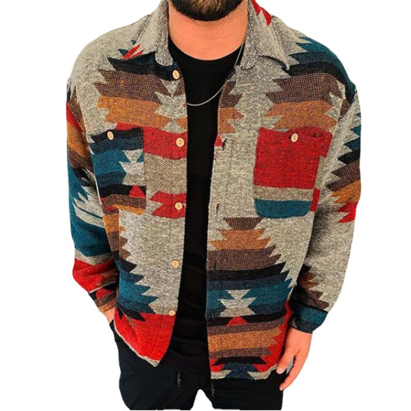 Herren Hemd Geometrisches Muster Modern Trendy