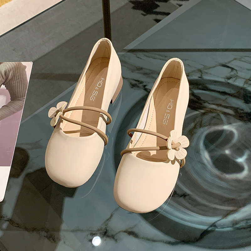 Damen Ballerinas Bequem Florale Riemen Spitze