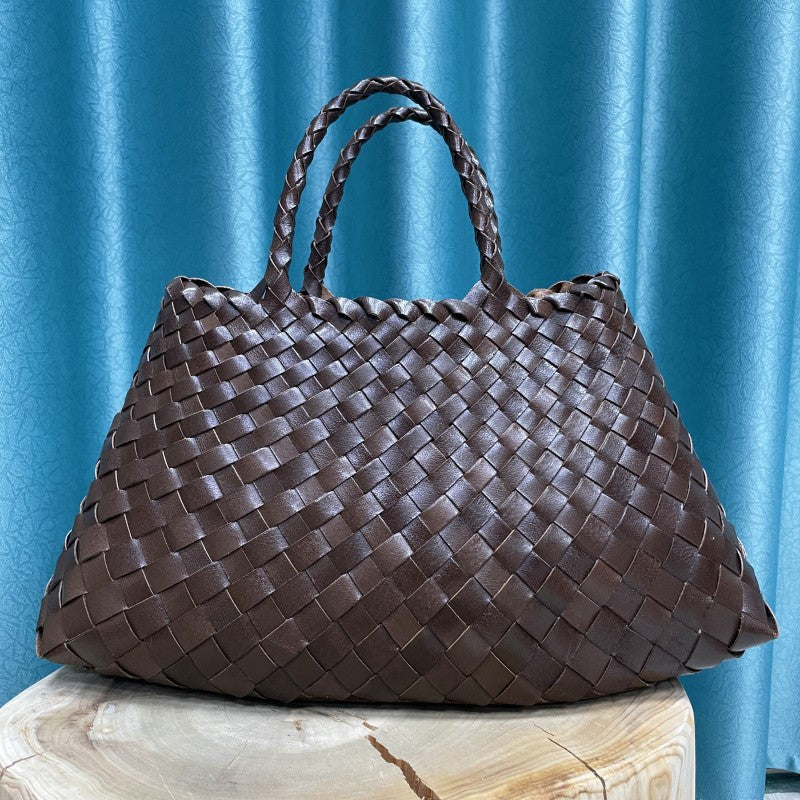 Lederhandtasche Damen Große Echte Ledertasche Mit Doppelhenkeln