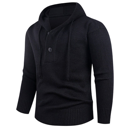 Herren Pullover Modern mit hoher Kragen und Knöpfen