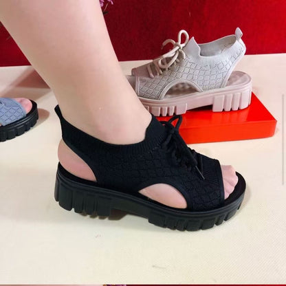 Damen Sandalen Leicht Bequem Elastisch Rutschfest