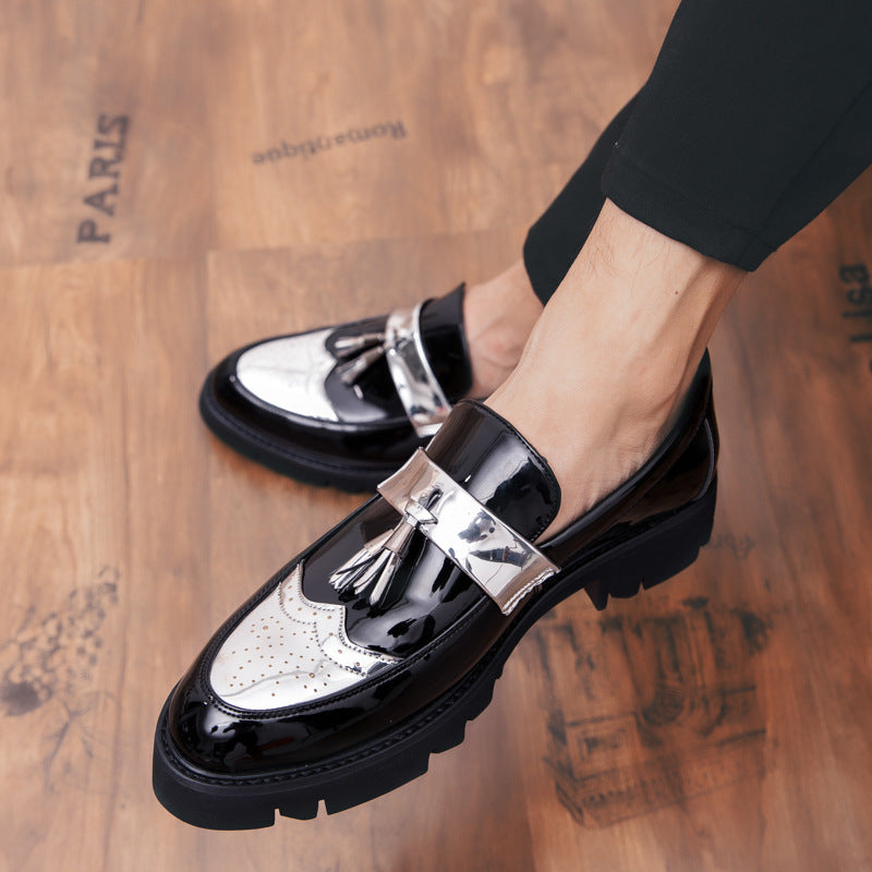 Damen Mokassins Elegante Quasten Schuhe Glänzend