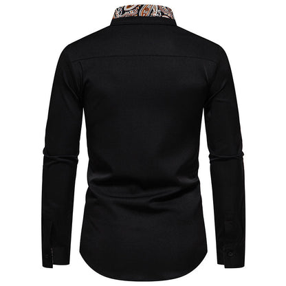 Herren Hemd Langarm Modern mit Kragen und Muster