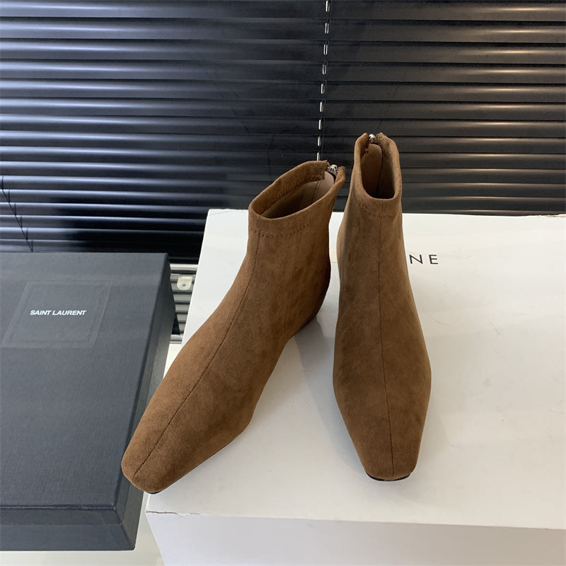 Damen Ankle Boots Wildleder Elegant Spitz