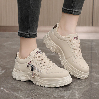 Damen Sneaker Chunky Rutschfest mit Reißverschluss