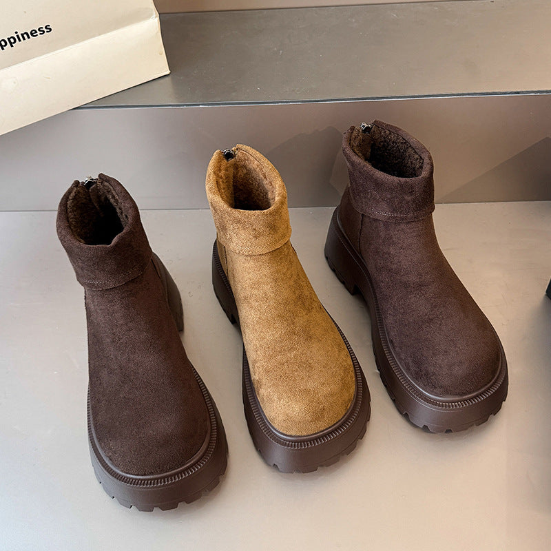 Damen Winterstiefeletten Hochplateau Kuschelig Warm