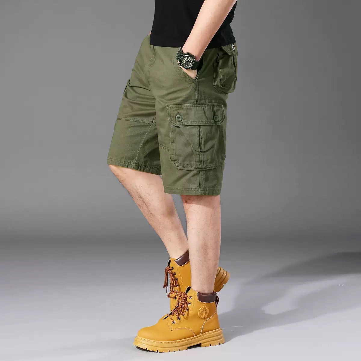Herren Cargo Shorts Praktisch Vielfach Taschen Verstellbar
