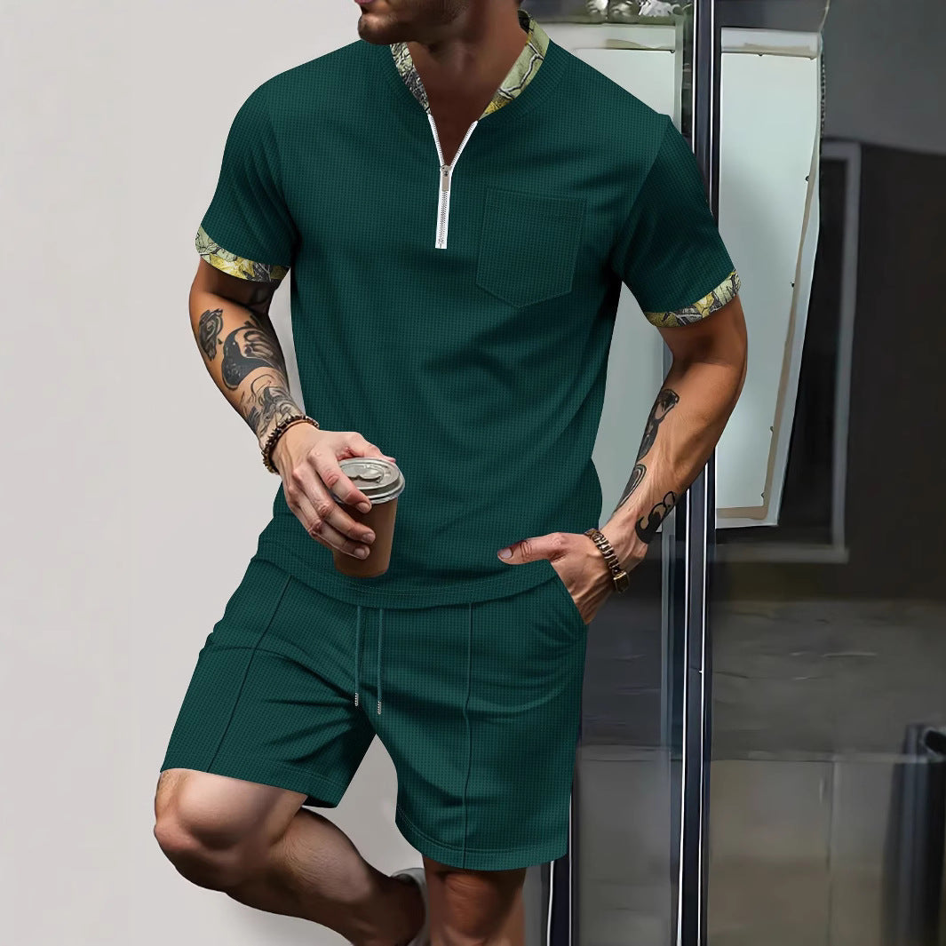 Herren Sportset Kurzarm Modern mit Schulterdetail