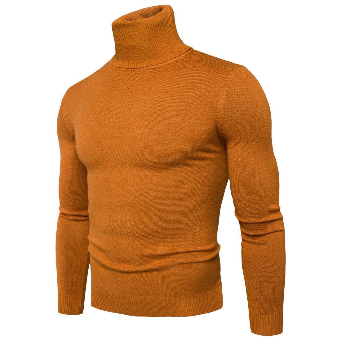 Herren Rollkragenpullover Merinowolle Weich Warm