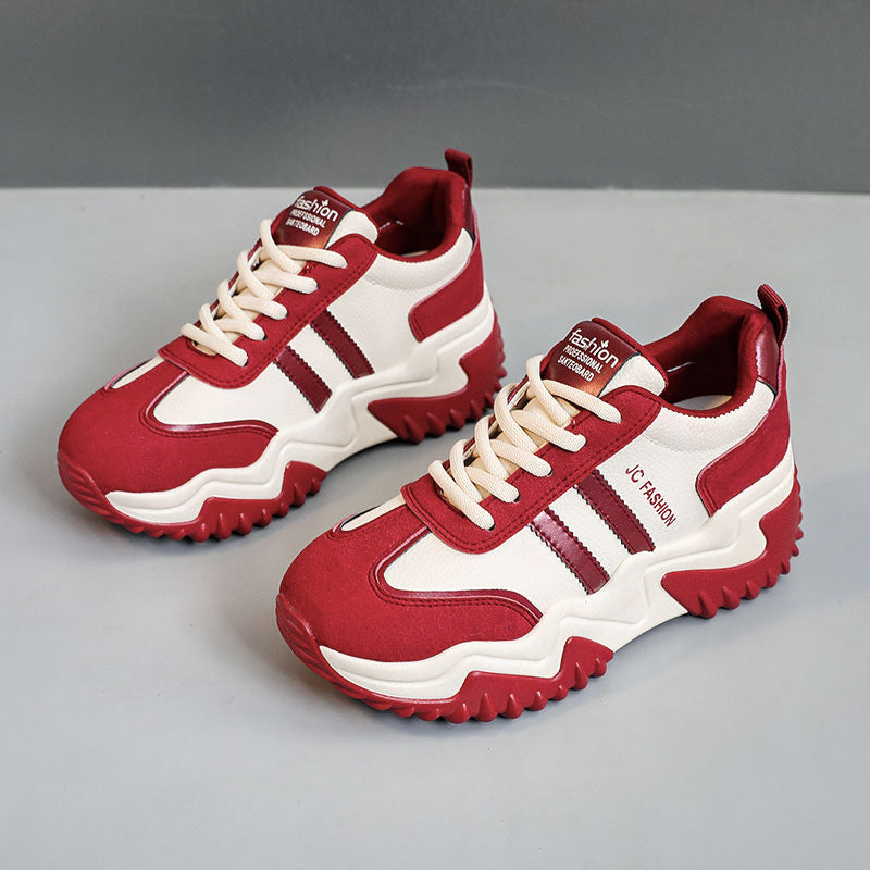 Damen Sneaker Chunky Weite Sohle Bequem Trend
