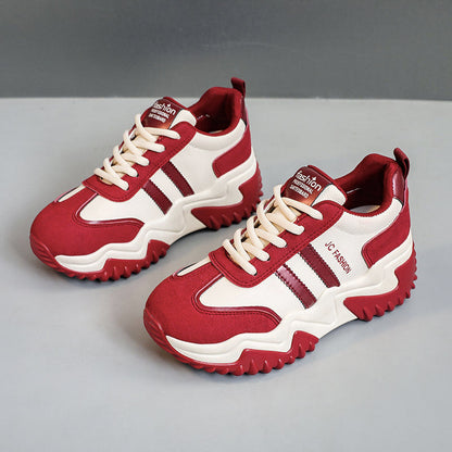 Damen Sneaker Chunky Weite Sohle Bequem Trend
